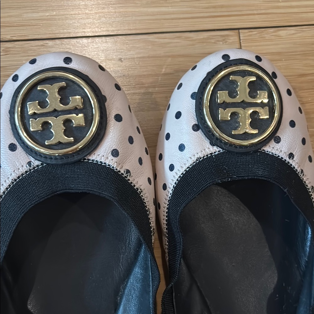 Tory Burch Black and White Polka Dot Ballet Flats - Picture 3 of 5